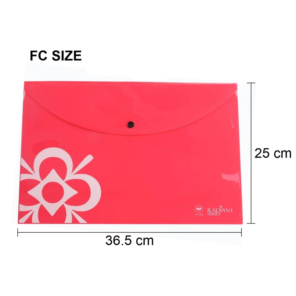 Worldone My Clear Bag - FC, Radiant Print, Radiant Red (Pack of 1)